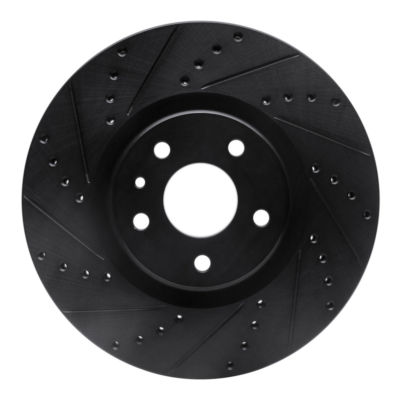 Picture of R1 13-20 Ford Fusion Front Left Drilled & Slotted Black Brake Rotor