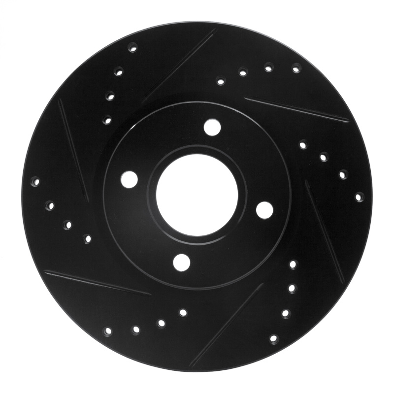 Picture of R1 14-23 Ford Fiesta (USA/Canada) Front Left Drilled & Slotted Black Brake Rotor