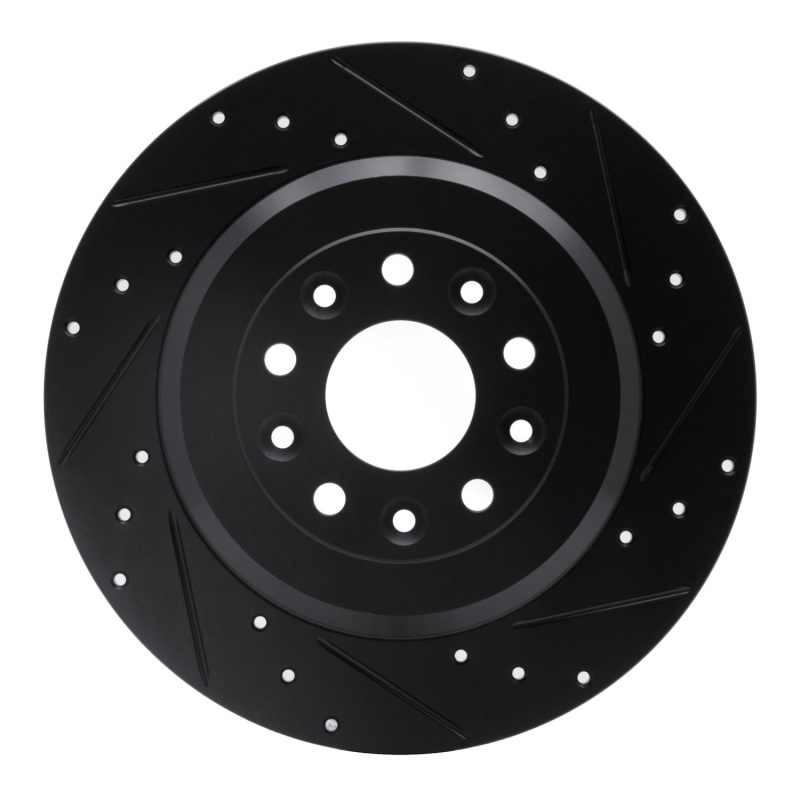 Picture of R1 05-19 Ford Freestyle Rear Right Drilled & Slotted Black Brake Rotor