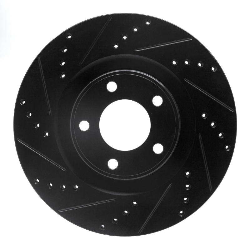 Picture of R1 07-15 Ford Edge Front Left Drilled & Slotted Black Brake Rotor