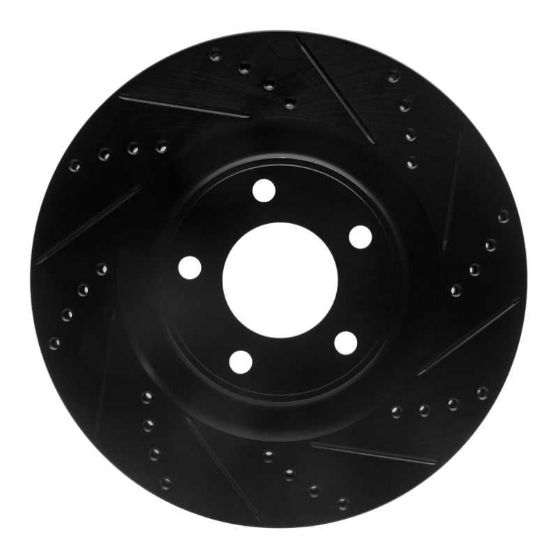 Picture of R1 07-15 Ford Edge Front Right Drilled & Slotted Black Brake Rotor