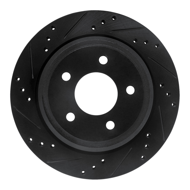 Picture of R1 10-11 Ford Ranger (USA/Canada) Rear Left Drilled & Slotted Black Brake Rotor