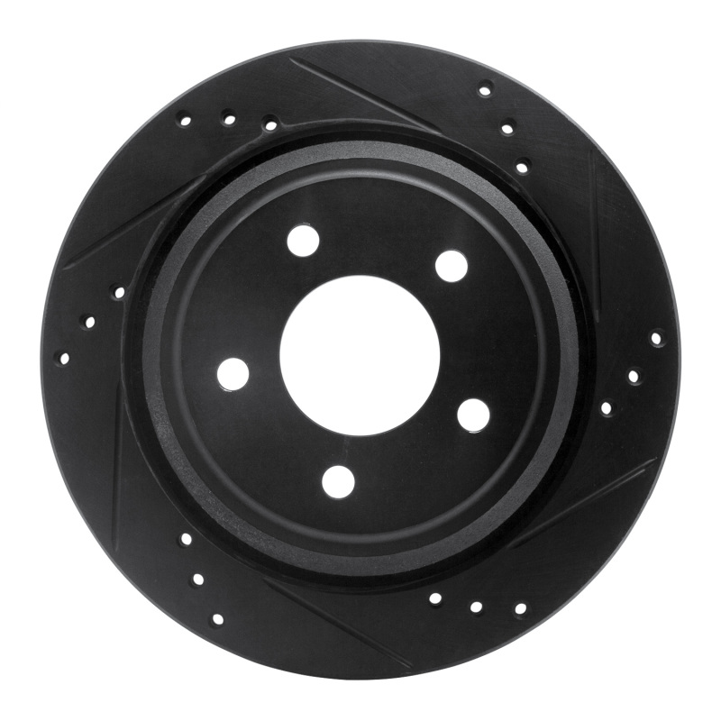 Picture of R1 10-11 Ford Ranger (USA/Canada) Rear Right Drilled & Slotted Black Brake Rotor