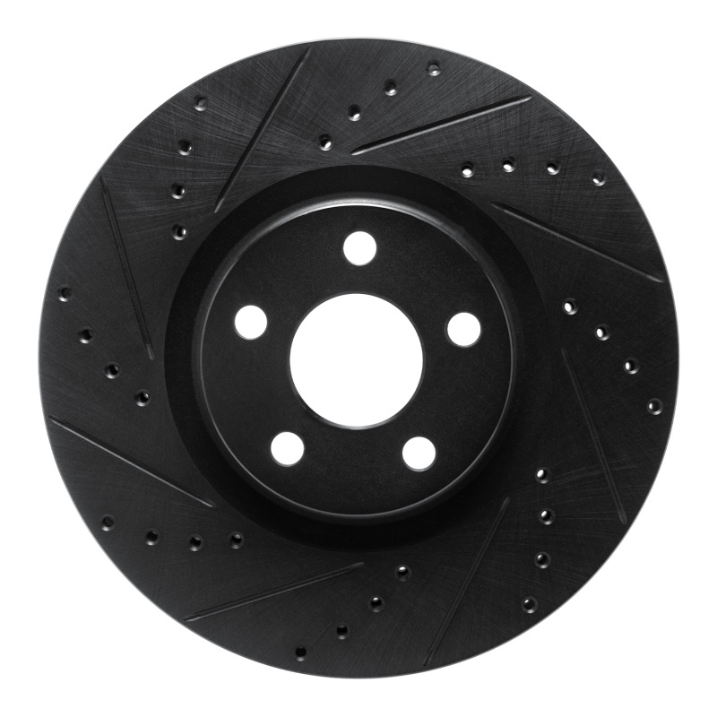 Picture of R1 15-20 Ford Edge Front Left Drilled & Slotted Black Brake Rotor