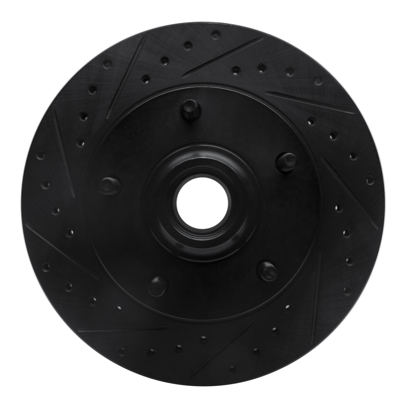 Picture of R1 73-93 Ford E-150 Econoline Front Left Drilled & Slotted Black Brake Rotor