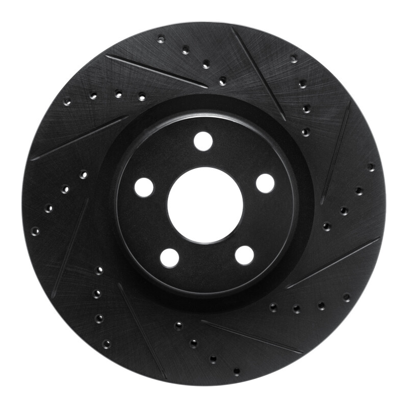 Picture of R1 15-20 Ford Edge Front Right Drilled & Slotted Black Brake Rotor