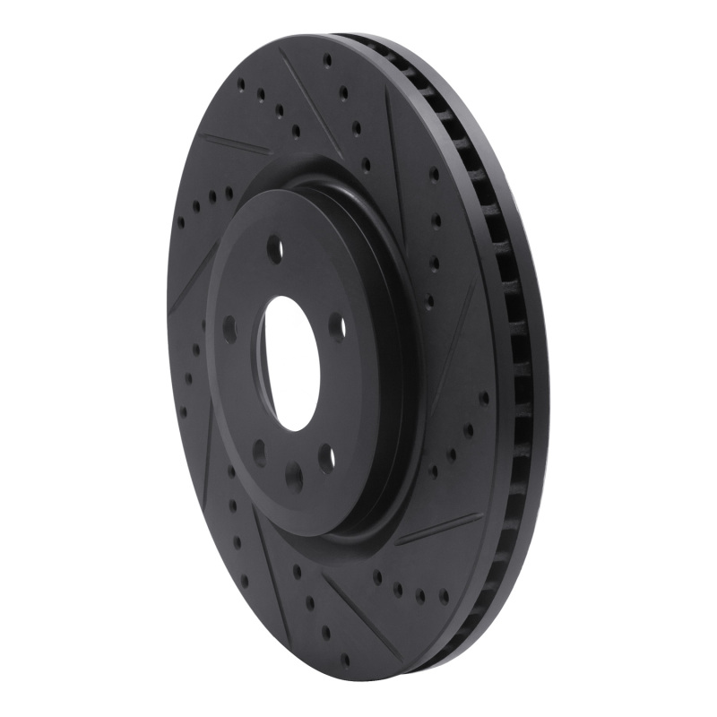 Picture of R1 11-19 Ford Explorer Front Right Drilled & Slotted Black Brake Rotor