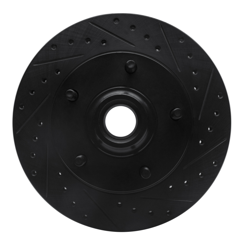 Picture of R1 73-93 Ford E-100 Econoline Front Right Drilled & Slotted Black Brake Rotor