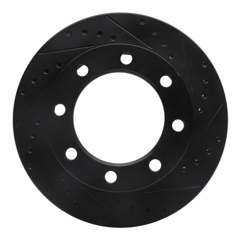 Picture of R1 76-79 Ford F-250 4WD (Excl Super Duty) Front Right Drilled & Slotted Black Brake Rotor