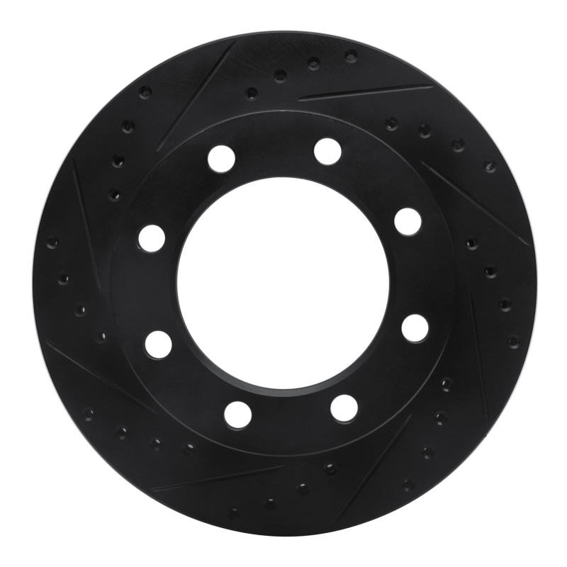 Picture of R1 76-79 Ford F-250 4WD (Excl Super Duty) Front Left Drilled & Slotted Black Brake Rotor