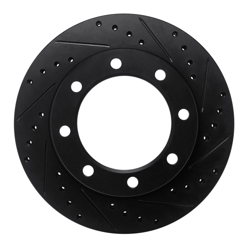 Picture of R1 77-79 Ford F-250 4WD (Excl Super Duty) Front Right Drilled & Slotted Black Brake Rotor