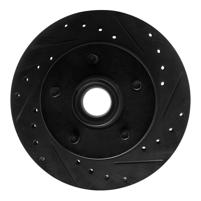 Picture of R1 83-97 Ford AEROSTAR Front Right Drilled & Slotted Black Brake Rotor