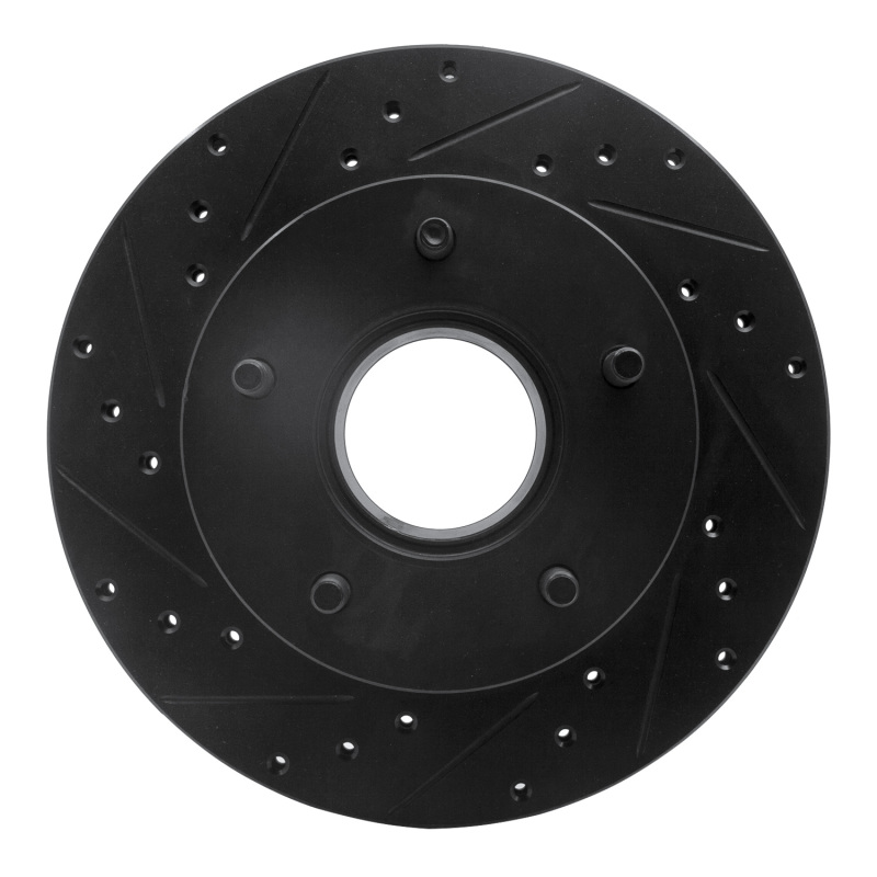 Picture of R1 86-88 Ford Bronco Front Left Drilled & Slotted Black Brake Rotor
