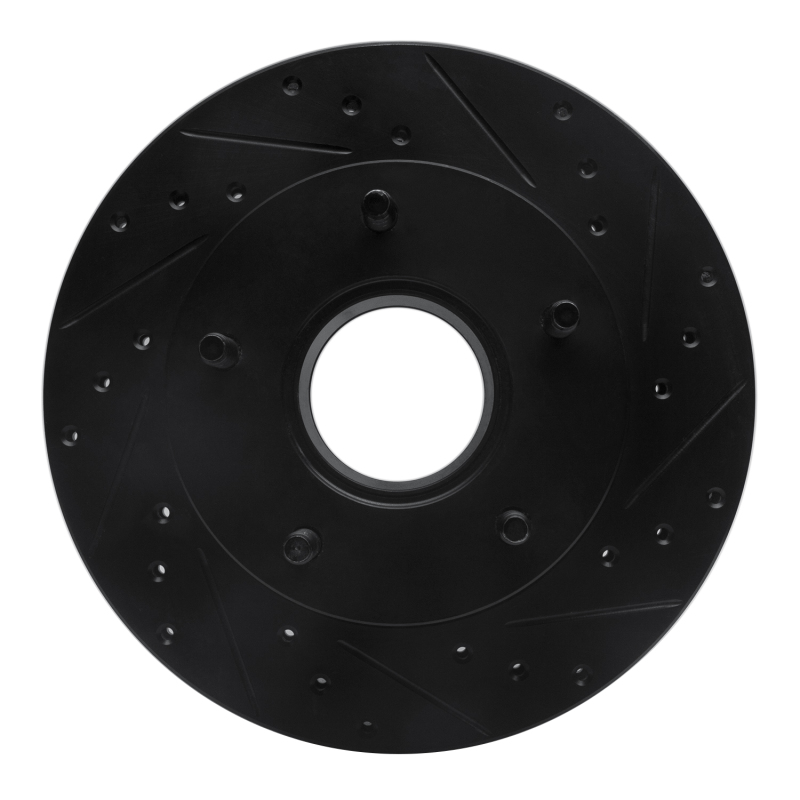 Picture of R1 86-88 Ford Bronco Front Right Drilled & Slotted Black Brake Rotor