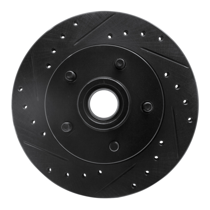 Picture of R1 86-92 Ford Bronco II Front Left Drilled & Slotted Black Brake Rotor