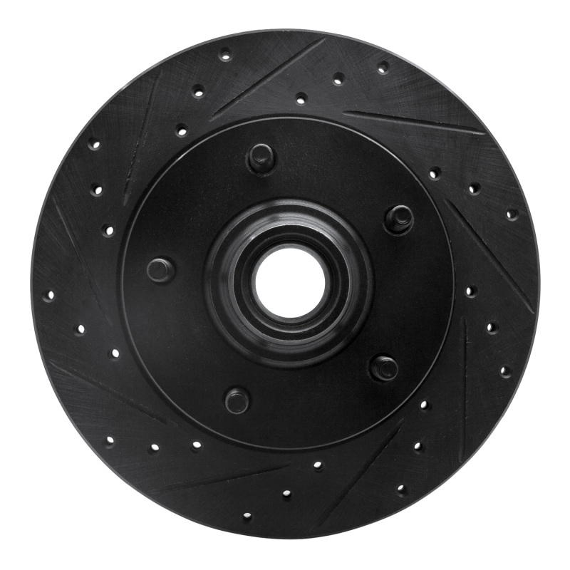 Picture of R1 94-03 Ford E-150 Econoline Front Left Drilled & Slotted Black Brake Rotor