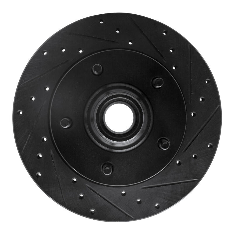 Picture of R1 94-03 Ford E-150 Club Wagon Front Right Drilled & Slotted Black Brake Rotor