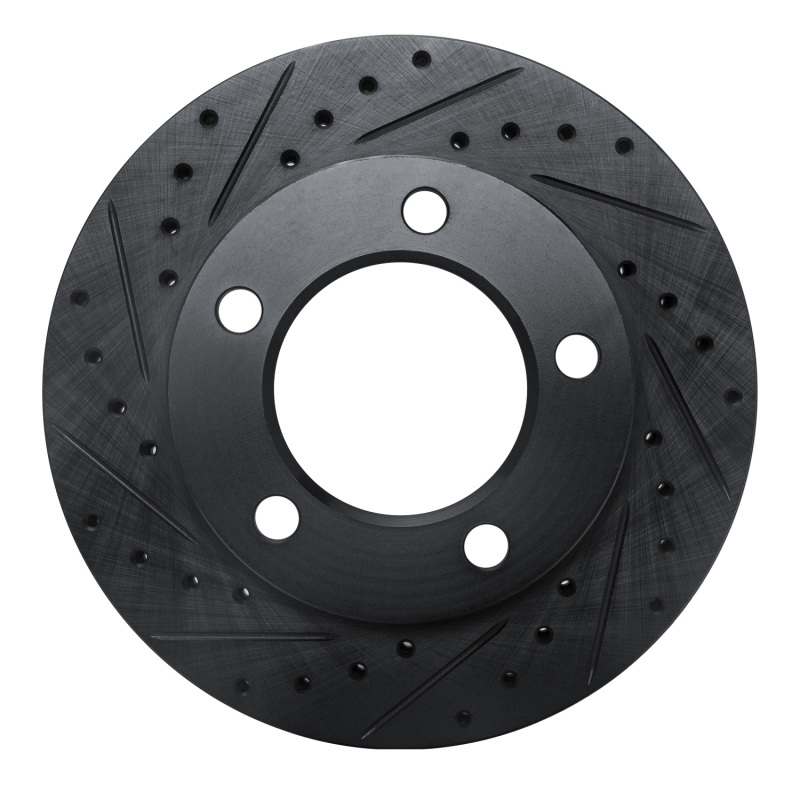 Picture of R1 94-96 Ford F-150 4WD Front Left Drilled & Slotted Black Brake Rotor