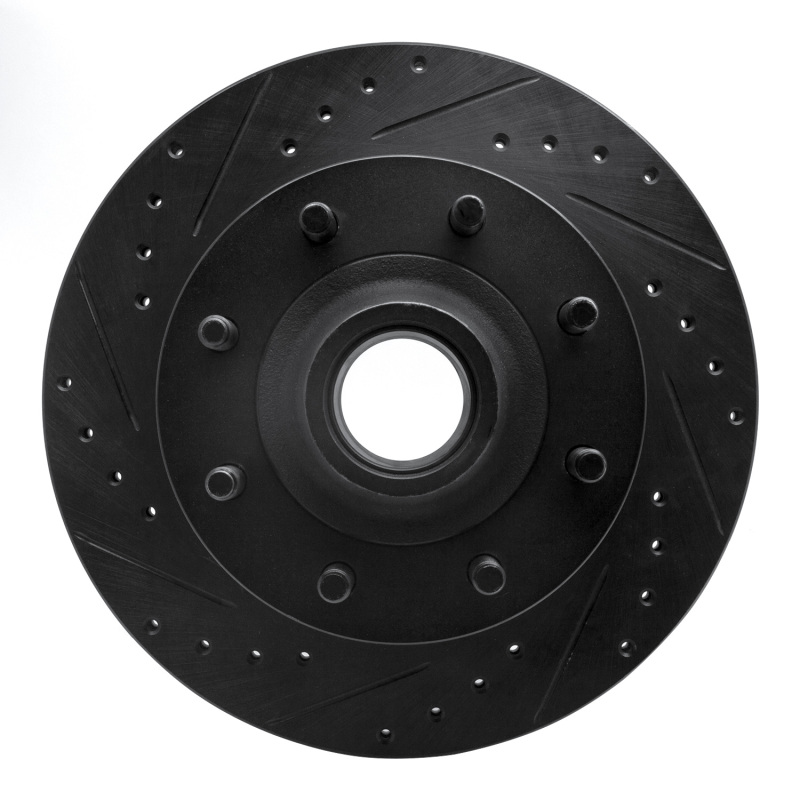 Picture of R1 95-04 Ford E-250 Econoline Front Left Drilled & Slotted Black Brake Rotor