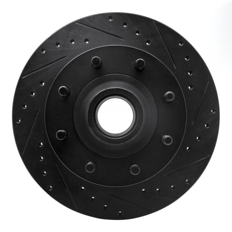 Picture of R1 95-04 Ford E-350 Econoline Front Right Drilled & Slotted Black Brake Rotor