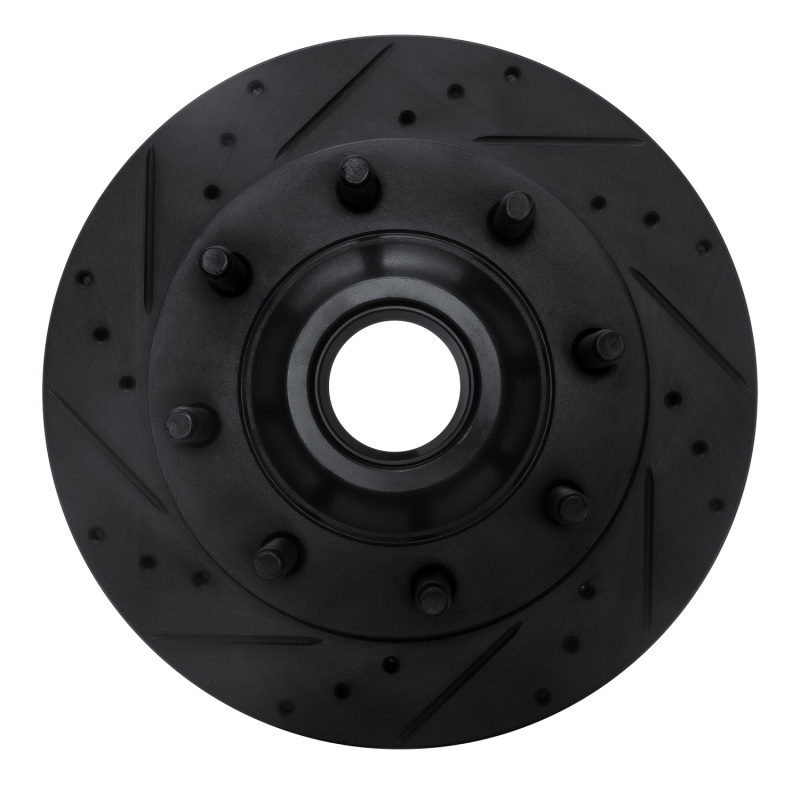 Picture of R1 95-07 Ford E-350 Econoline Club Wagon Front Left Drilled & Slotted Black Brake Rotor
