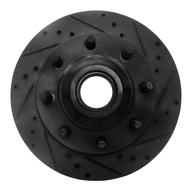 Picture of R1 95-07 Ford E-150 Econoline Front Right Drilled & Slotted Black Brake Rotor