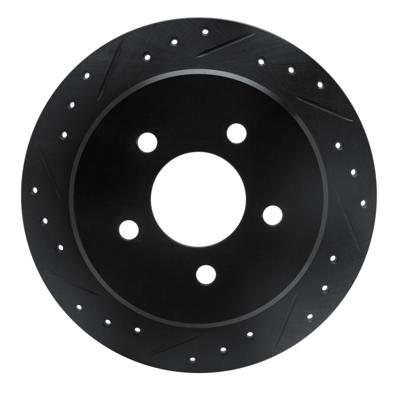 Picture of R1 95-02 Ford Explorer Sport Rear Left Drilled & Slotted Black Brake Rotor