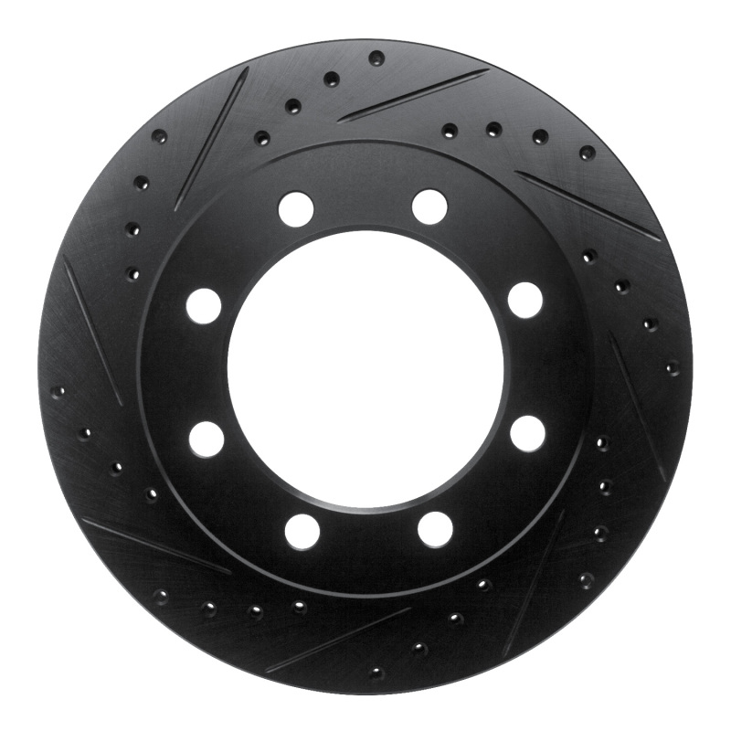 Picture of R1 95-99 Ford F-250 4WD (Excl Super Duty) Front Left Drilled & Slotted Black Brake Rotor