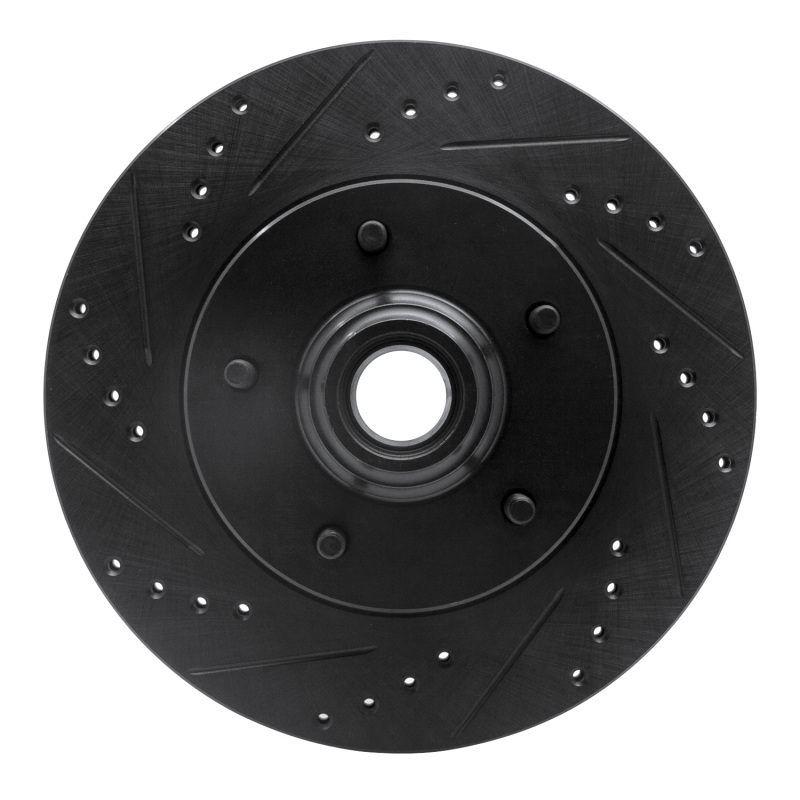 Picture of R1 97-99 Ford F-150 RWD Front Left Drilled & Slotted Black Brake Rotor