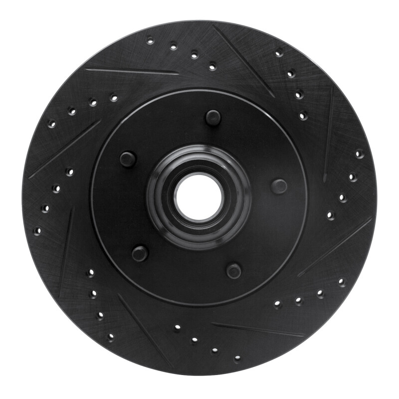 Picture of R1 97-99 Ford F-150 RWD Front Right Drilled & Slotted Black Brake Rotor
