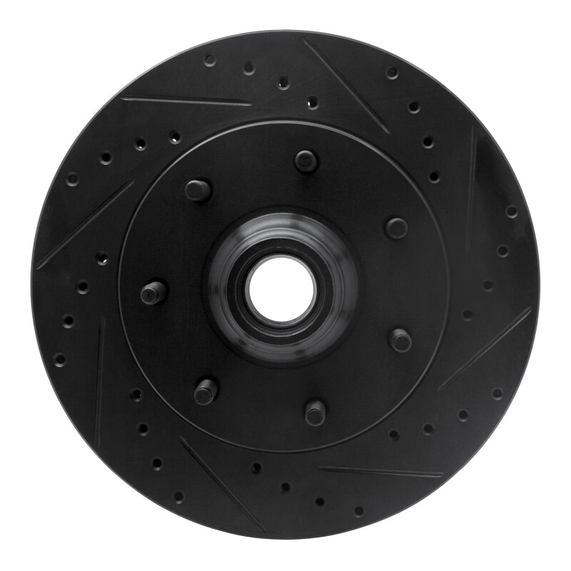 Picture of R1 97-04 Ford F-150 RWD Front Right Drilled & Slotted Black Brake Rotor