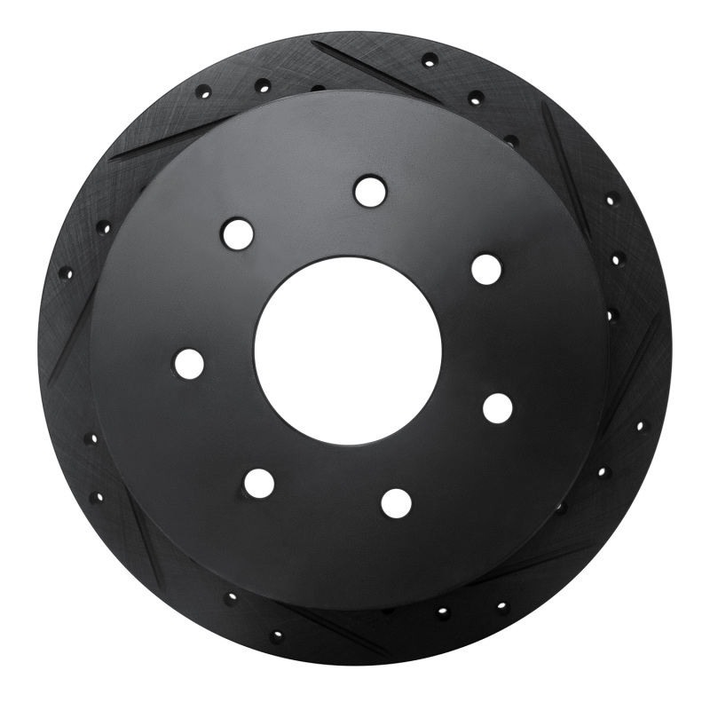 Picture of R1 97-04 Ford F-150 4WD Rear Right Drilled & Slotted Black Brake Rotor