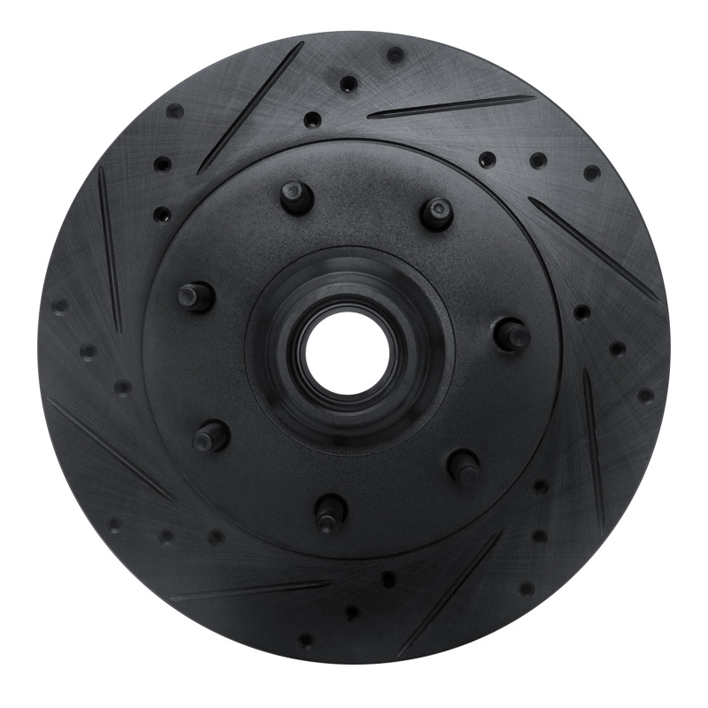Picture of R1 97-02 Ford F-250 2WD (Excl Super Duty) Front Left Drilled & Slotted Black Brake Rotor