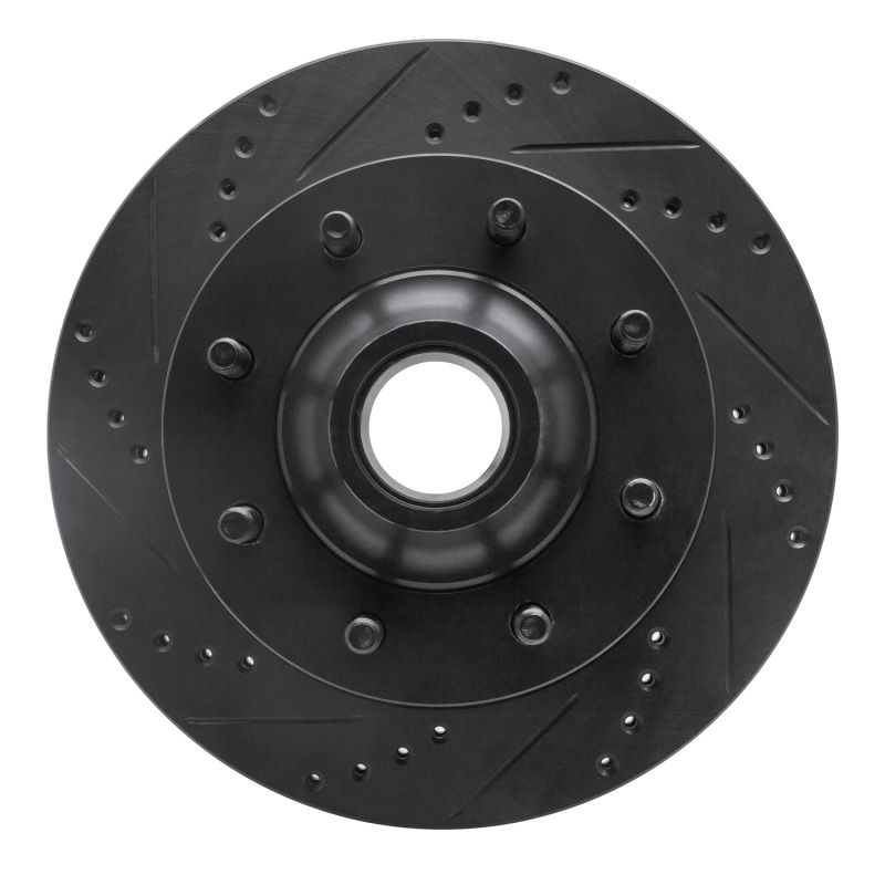 Picture of R1 99-02 Ford F-250 2WD (Super Duty) Front Left Drilled & Slotted Black Brake Rotor
