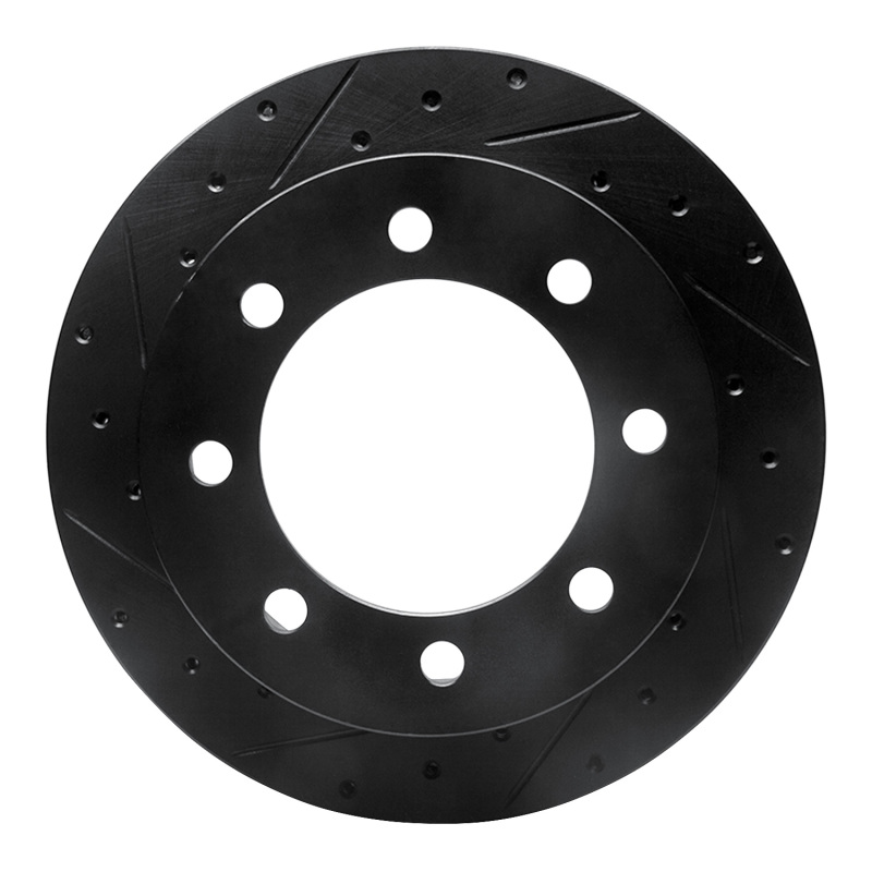Picture of R1 99-07 Ford E-250 Econoline Rear Left Drilled & Slotted Black Brake Rotor