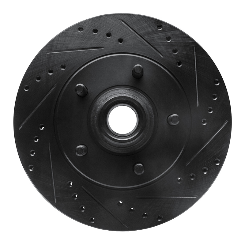 Picture of R1 00-04 Ford F-150 RWD Front Right Drilled & Slotted Black Brake Rotor