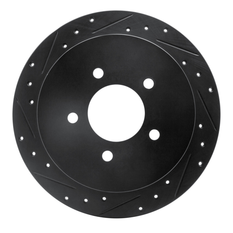 Picture of R1 97-04 Ford F-150 RWD Rear Left Drilled & Slotted Black Brake Rotor