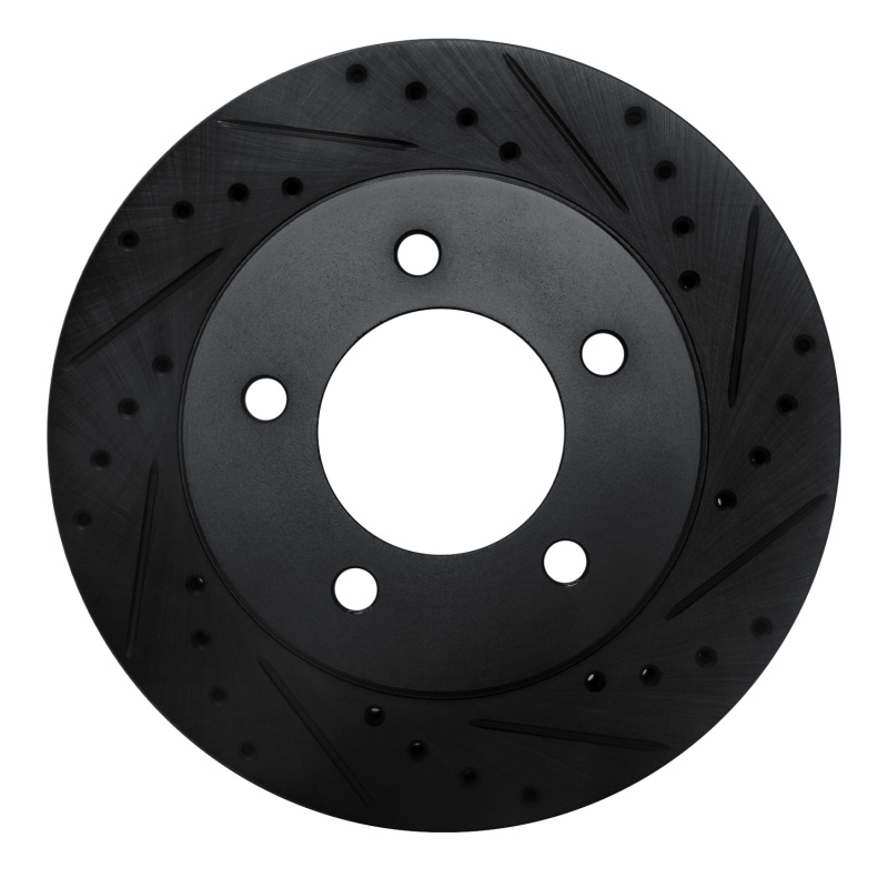 Picture of R1 97-02 Ford Expedition Front Right Drilled & Slotted Black Brake Rotor