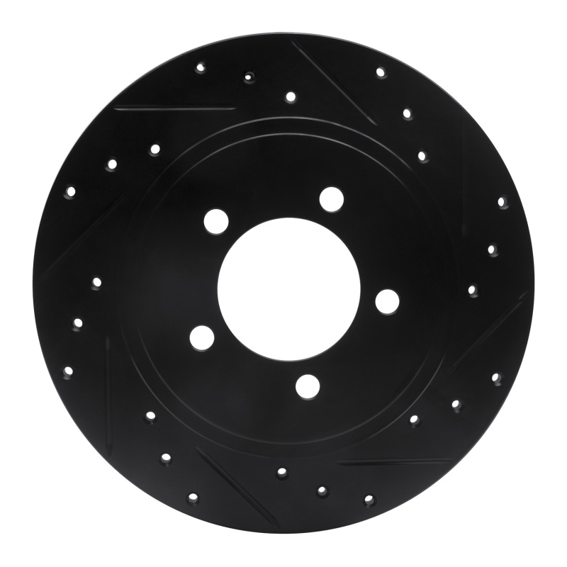 Picture of R1 02-10 Ford Explorer Rear Right Drilled & Slotted Black Brake Rotor