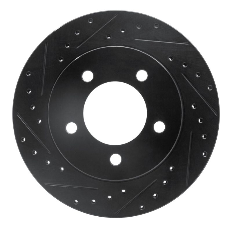 Picture of R1 97-02 Ford Expedition Front Left Drilled & Slotted Black Brake Rotor