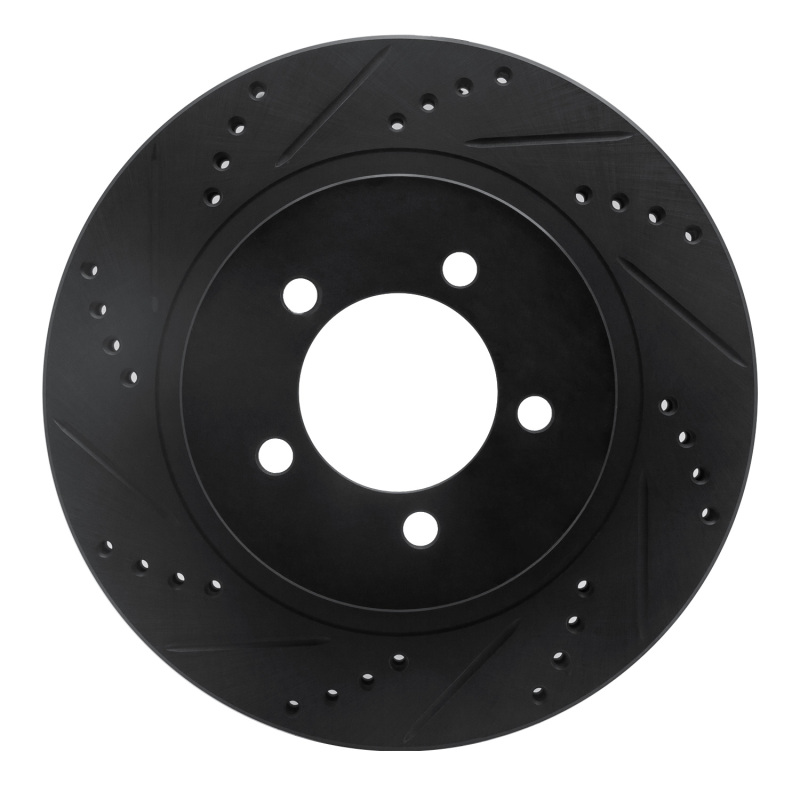 Picture of R1 02-05 Ford Explorer Front Left Drilled & Slotted Black Brake Rotor