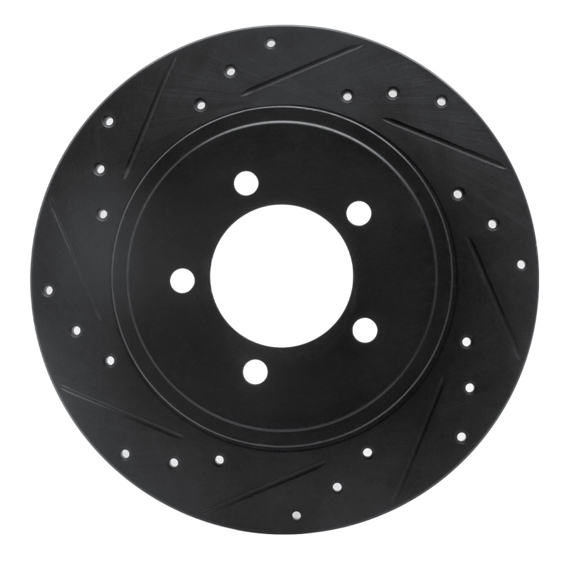Picture of R1 02-10 Ford Explorer Rear Left Drilled & Slotted Black Brake Rotor