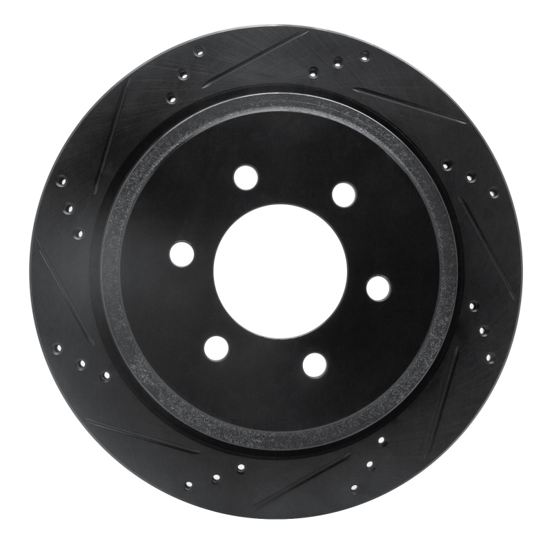 Picture of R1 02-06 Ford Expedition Rear Left Drilled & Slotted Black Brake Rotor