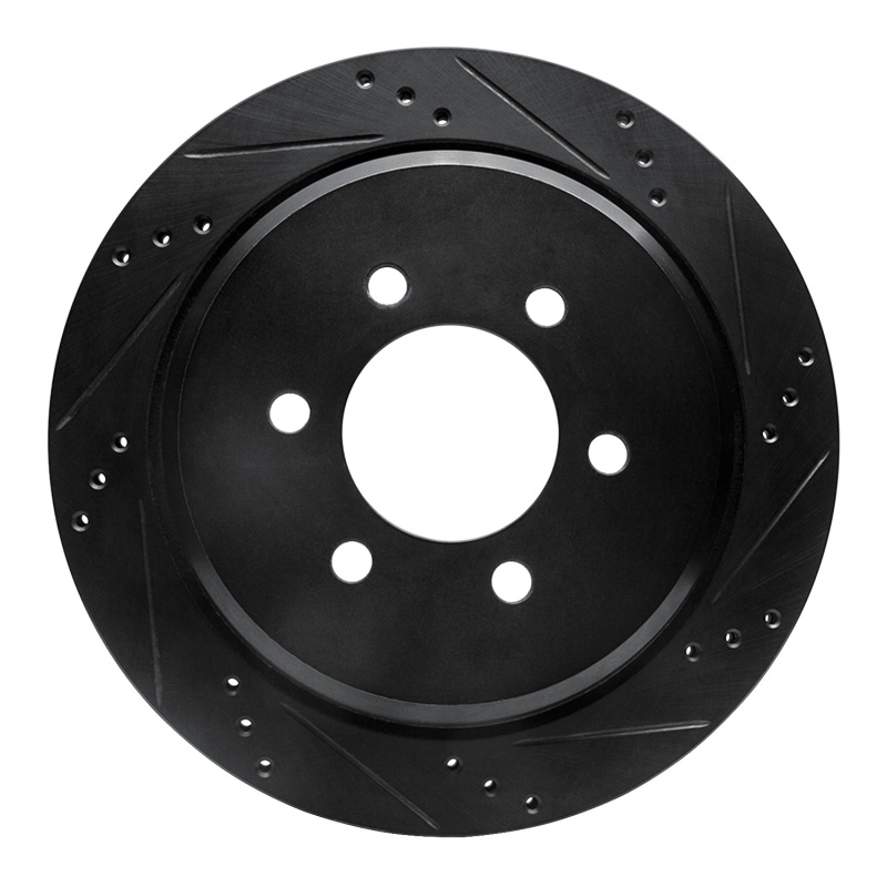 Picture of R1 02-06 Ford Expedition Rear Right Drilled & Slotted Black Brake Rotor
