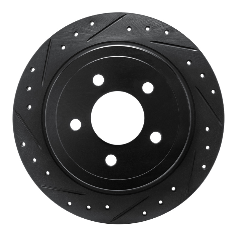 Picture of R1 03-05 Ford Explorer Sport Rear Left Drilled & Slotted Black Brake Rotor