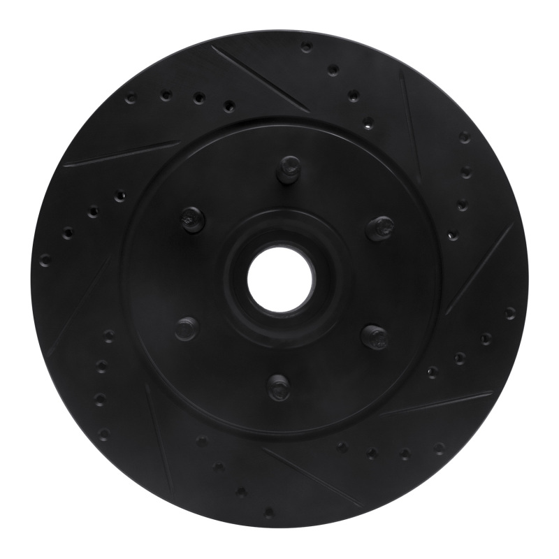 Picture of R1 04-08 Ford F-150 RWD Front Right Drilled & Slotted Black Brake Rotor