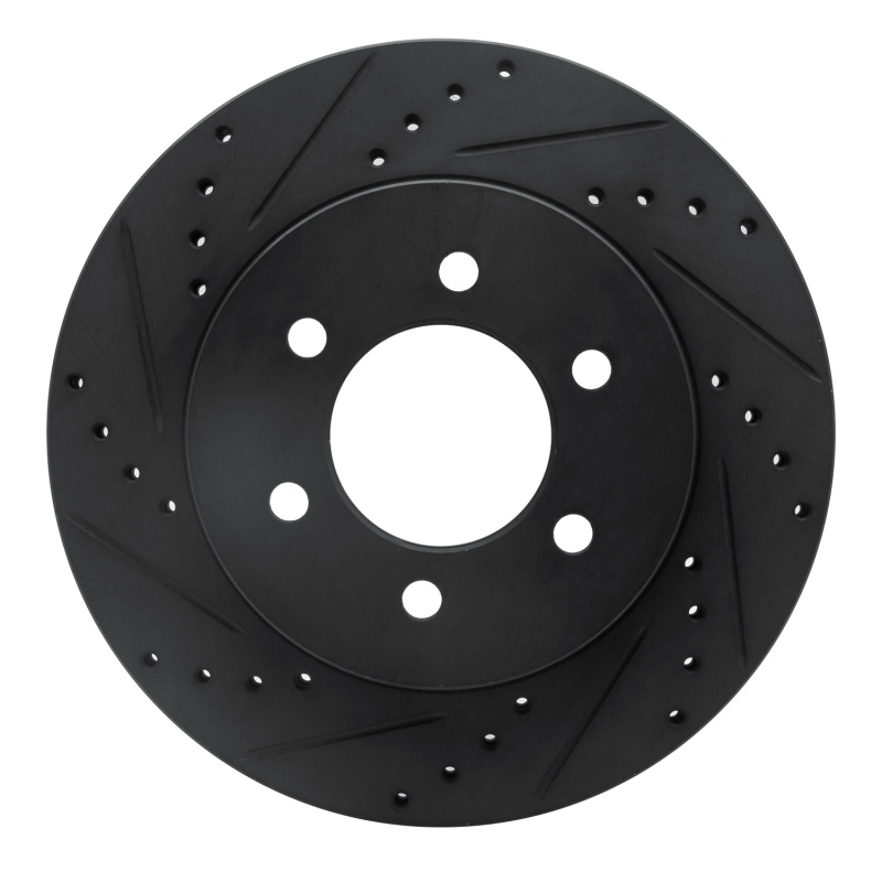 Picture of R1 04-08 Ford F-150 4WD Front Left Drilled & Slotted Black Brake Rotor