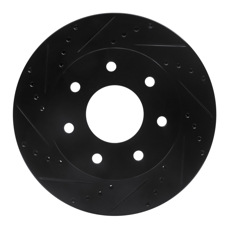 Picture of R1 04-08 Ford F-150 4WD Front Left Drilled & Slotted Black Brake Rotor