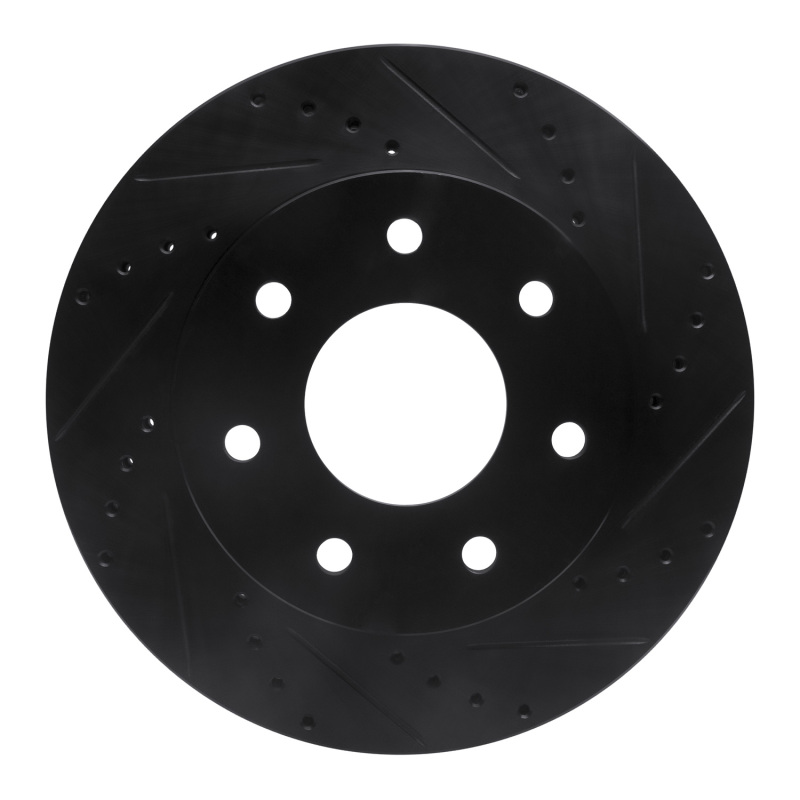 Picture of R1 04-08 Ford F-150 4WD Front Right Drilled & Slotted Black Brake Rotor