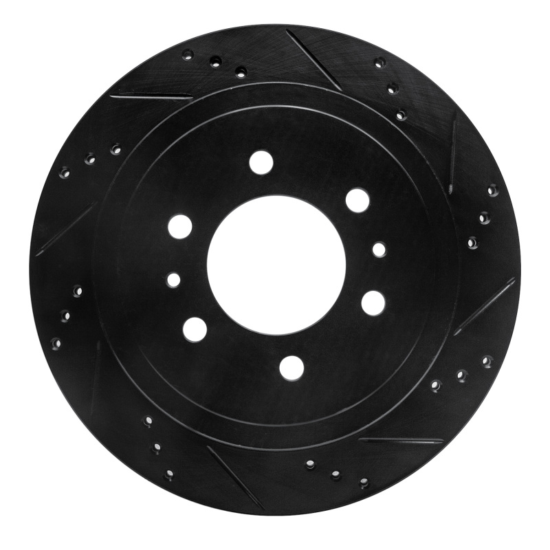 Picture of R1 04-11 Ford F-150 4WD Rear Right Drilled & Slotted Black Brake Rotor